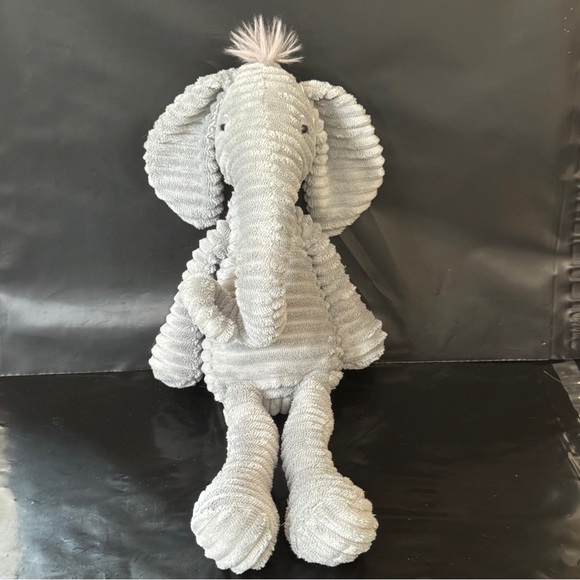 Jellycat Unisex Baby Large Corduroy Gray Elephant Plush EUC